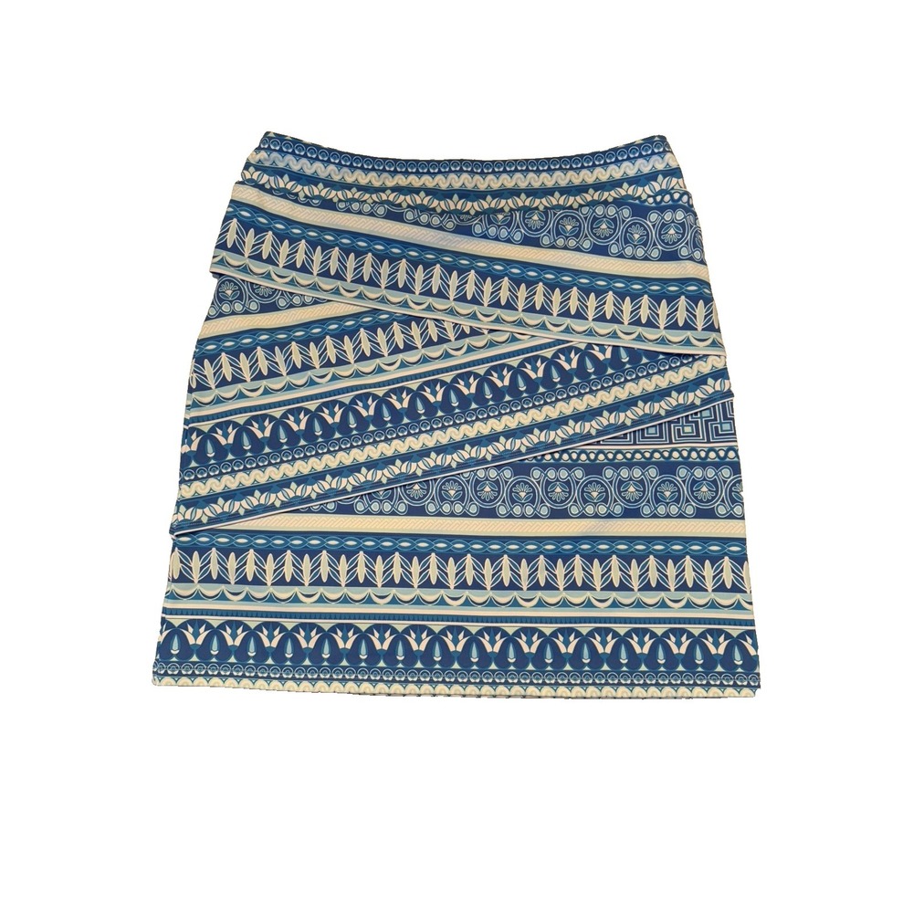 J. McLaughlin Blue Geometric‎ Golf Tennis Skirt Women's Size Large